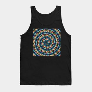 Beach House with Geometric Overlay Spiral Pattern Tank Top